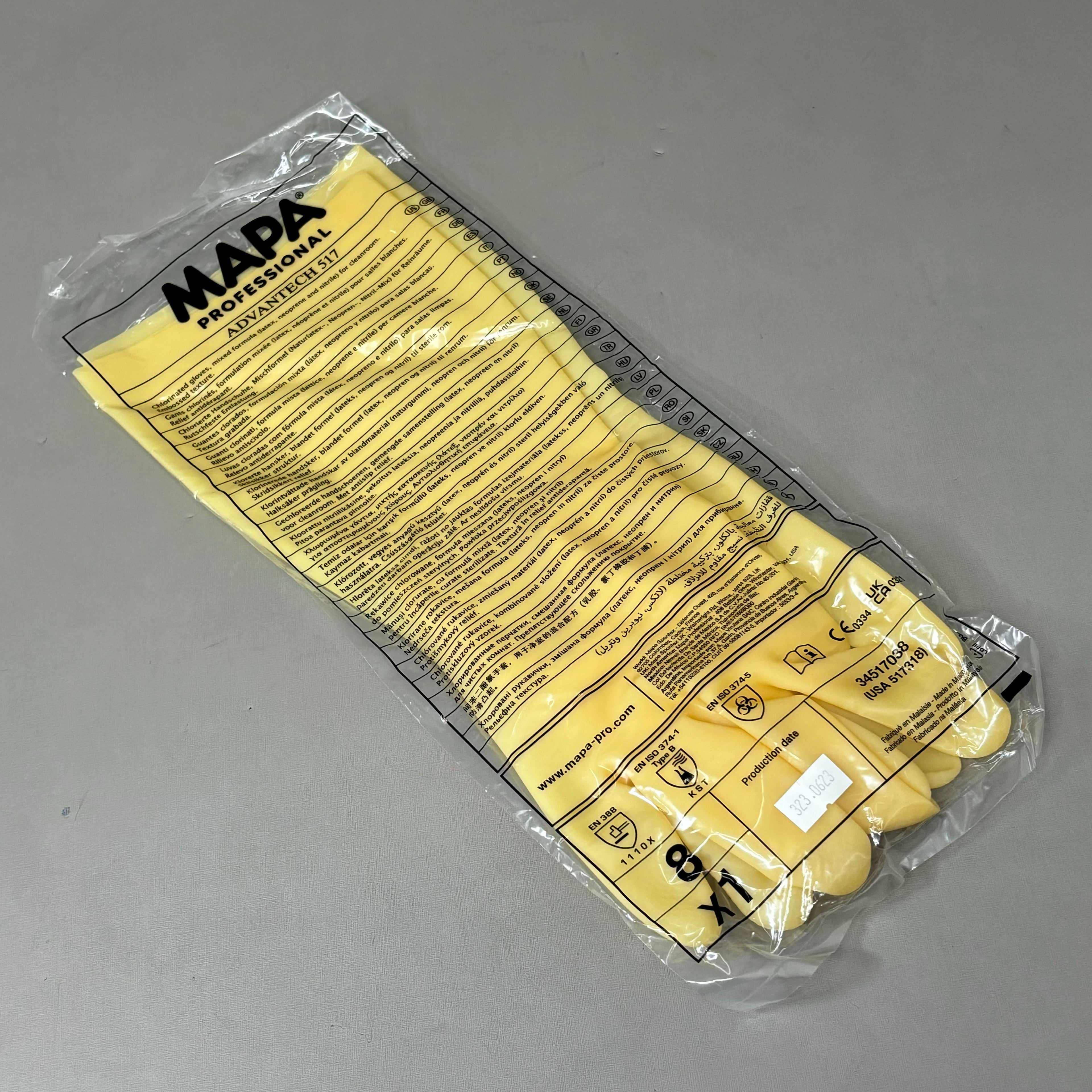 MAPA PROFESSIONAL(72 PACK) Tripolymer Mechanical Chemical Resistance Sz 8 517318