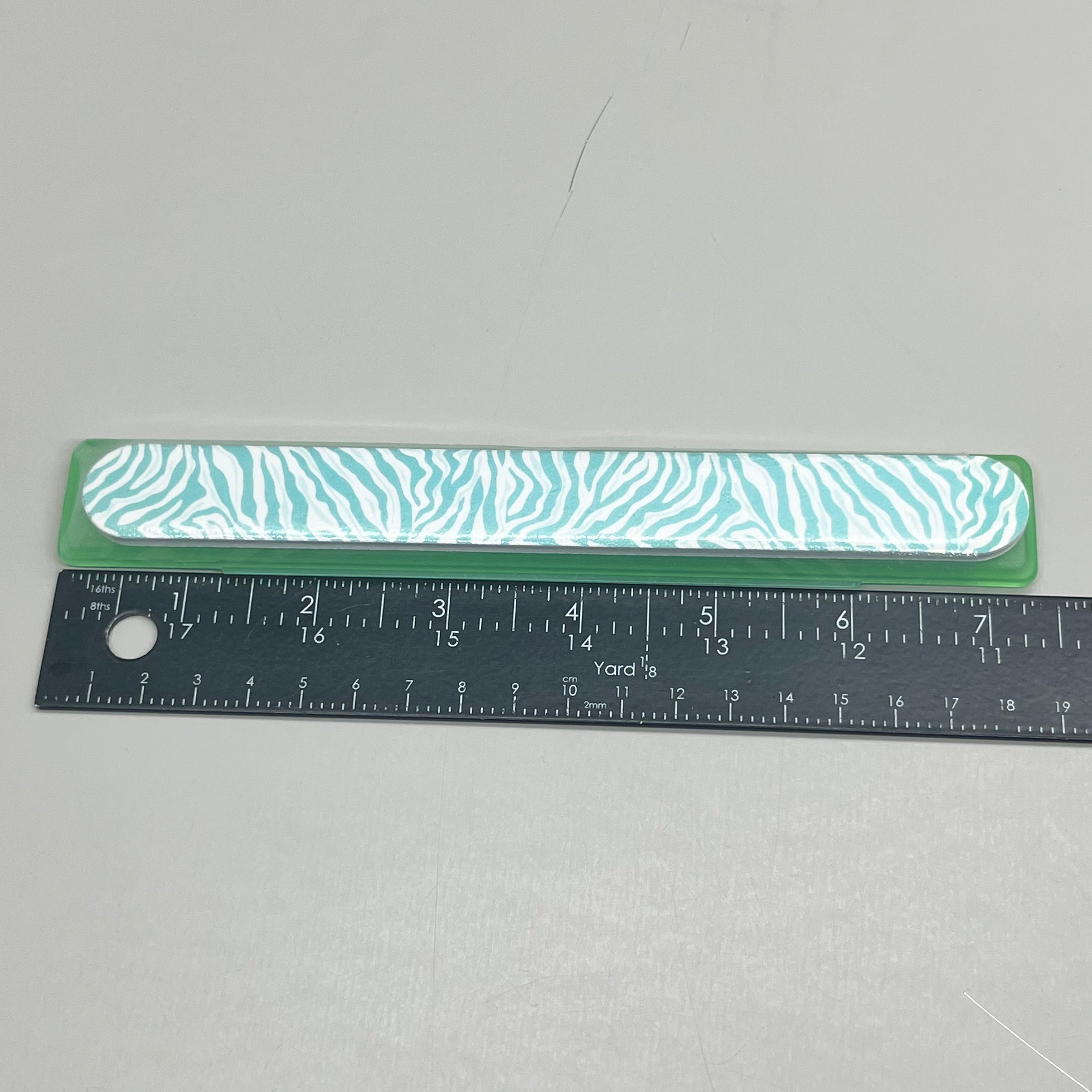 WALGREENS (6 PACK!) Nail File With Case 7 1/2" Green Zebra WIC 924935
