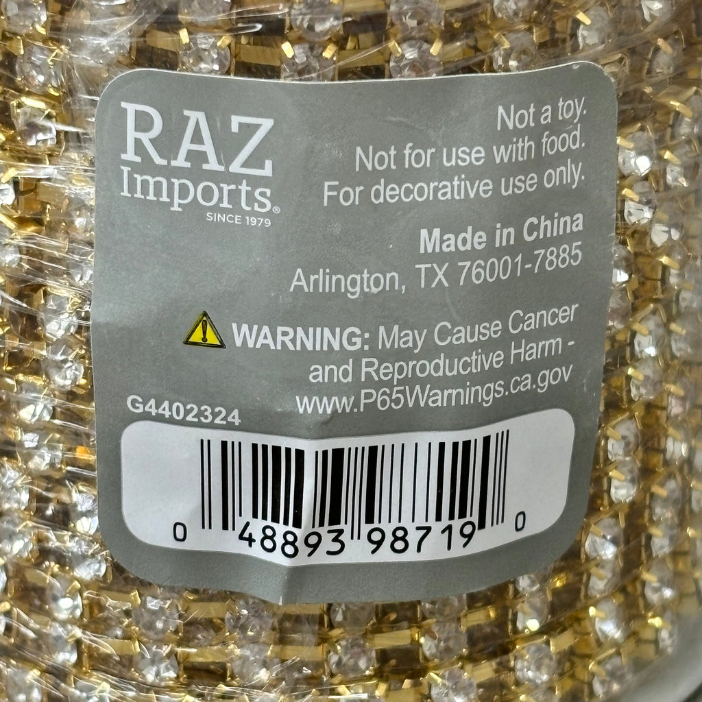 RAZ IMPORTS Christmas Tree Garland Metal 10 Yard Gold Sparkle Rhinestone G4402324