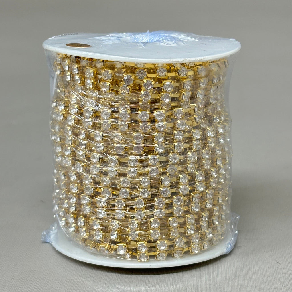 RAZ IMPORTS Christmas Tree Garland Metal 10 Yard Gold Sparkle Rhinestone G4402324