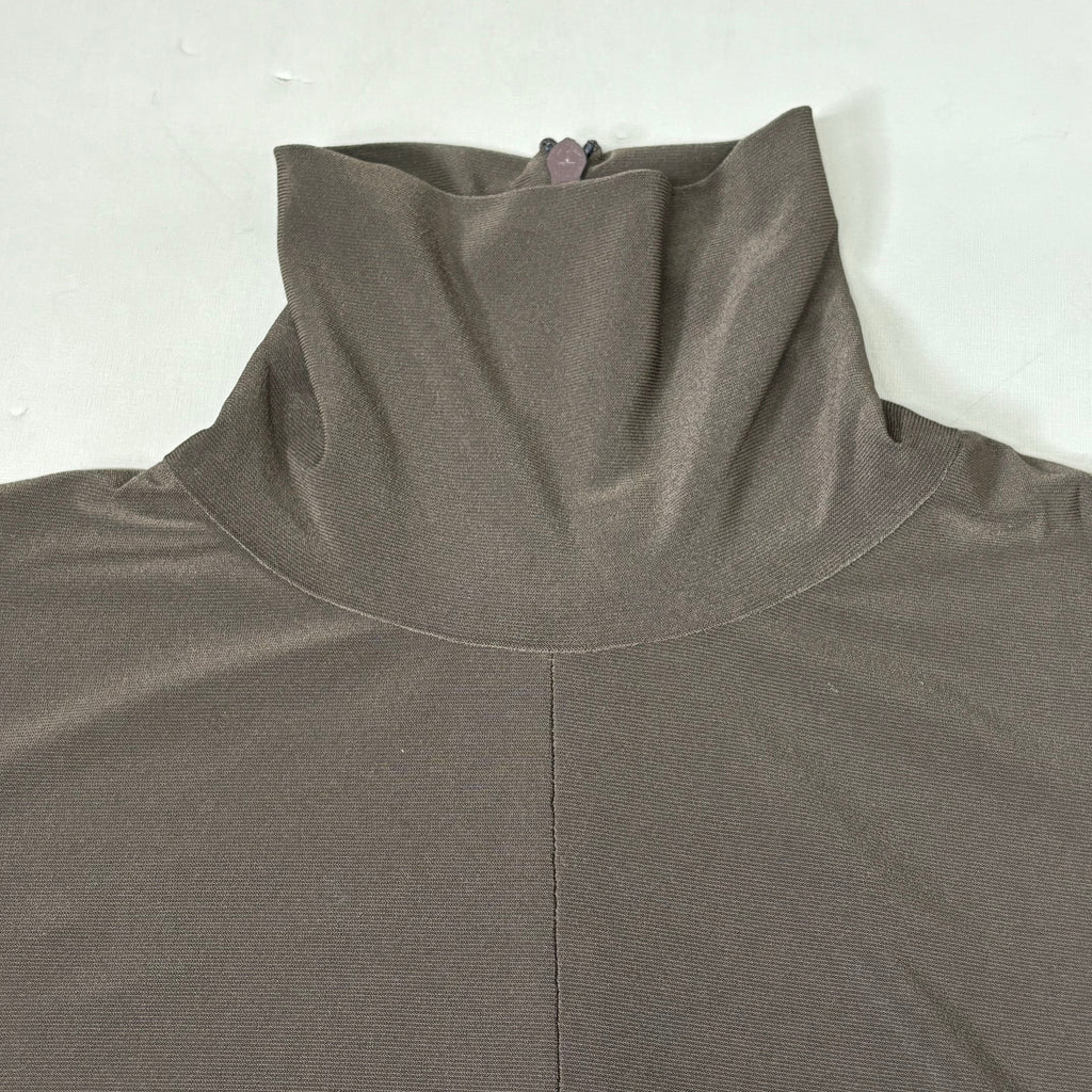 NORMA KAMALI Slim Fit Turtleneck Catsuit w/ Footsie Women's Sz XS/34 Chocolate