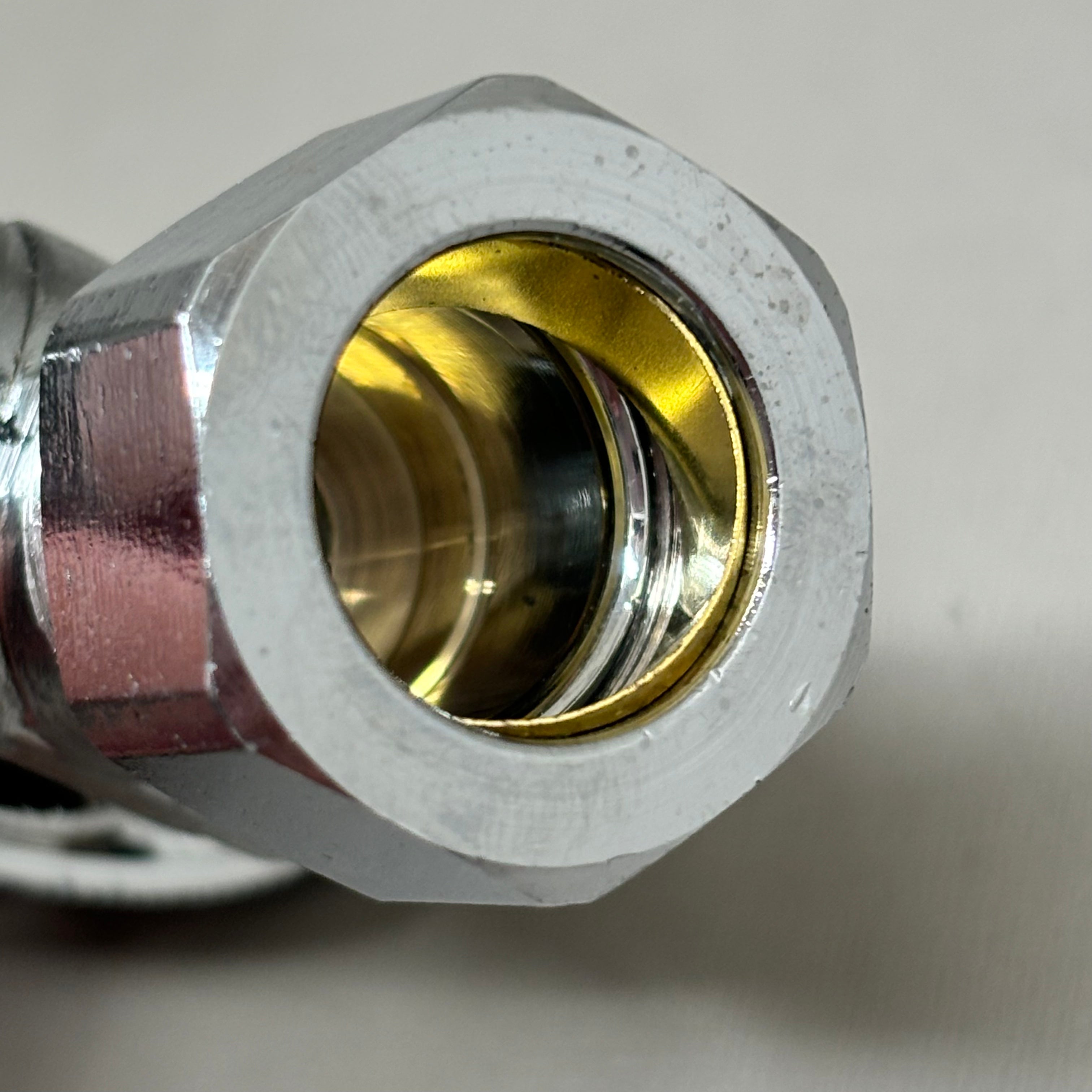 PLUMBSHOP Water Stop 1/2" Nom Comp x 3/8 " OD Comp Angle Brass/Chrome PLB100X P