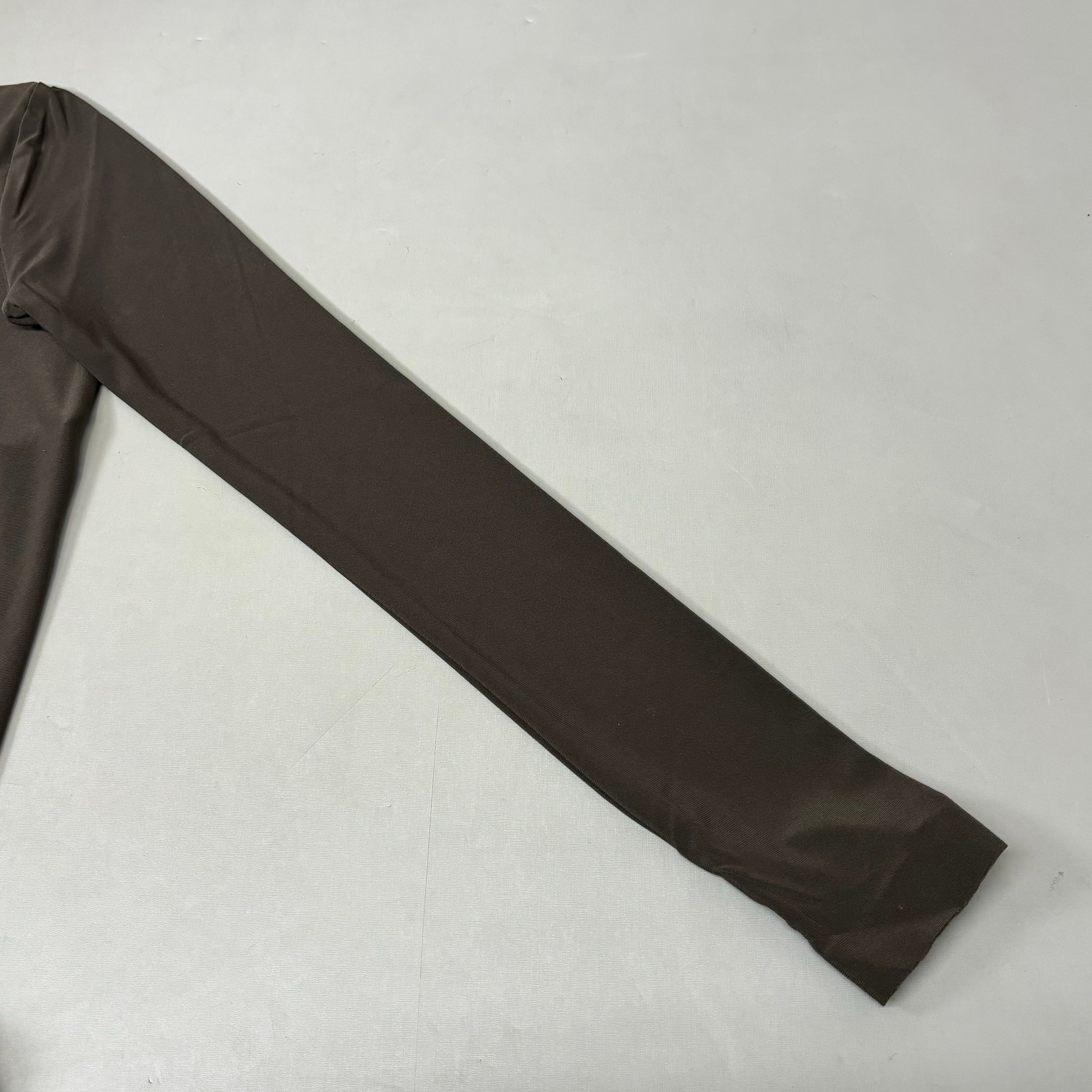 NORMA KAMALI Slim Fit Turtleneck Catsuit w/ Footsie Women's Sz M/38 Chocolate