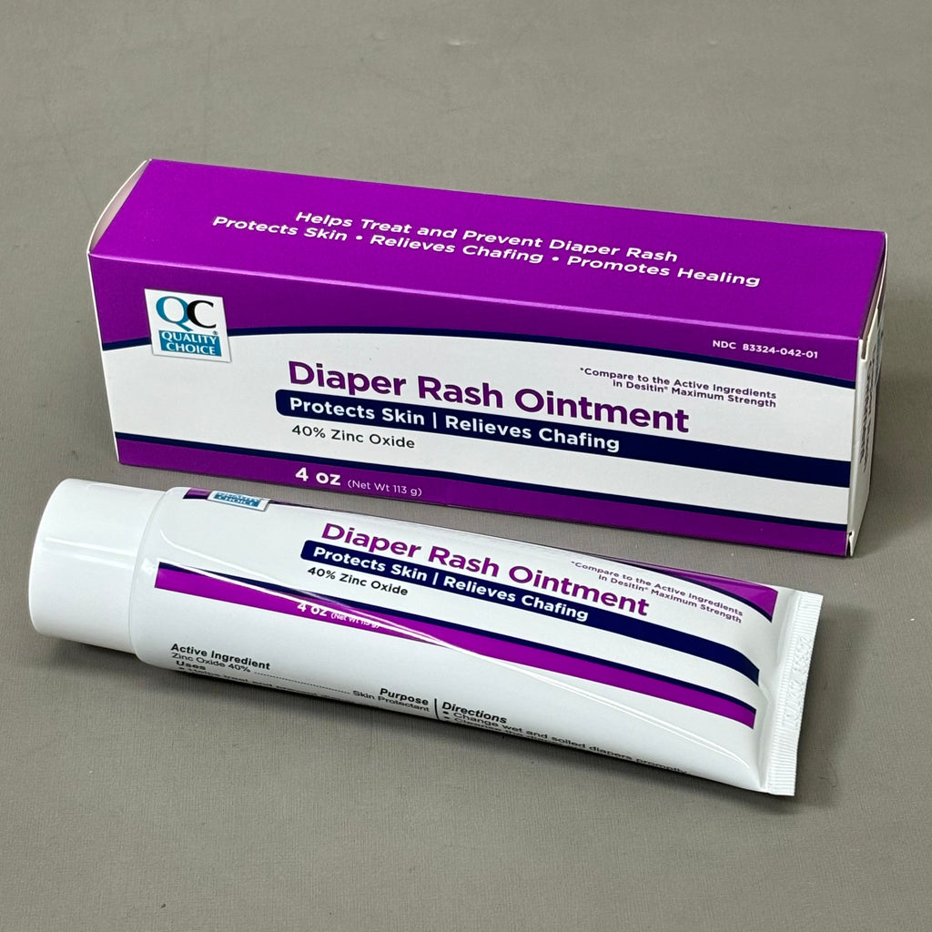 QUALITY CHOICE (2 PACK) Diaper Rash Ointment 40% Zinc Oxide 4 oz BB 07/27 98727