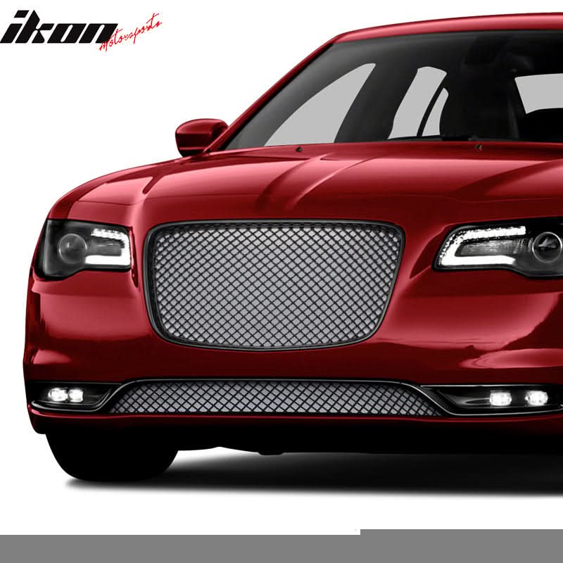 2015-2023 Chrysler 300 300C B Style Black Front Lower Bumper Grille