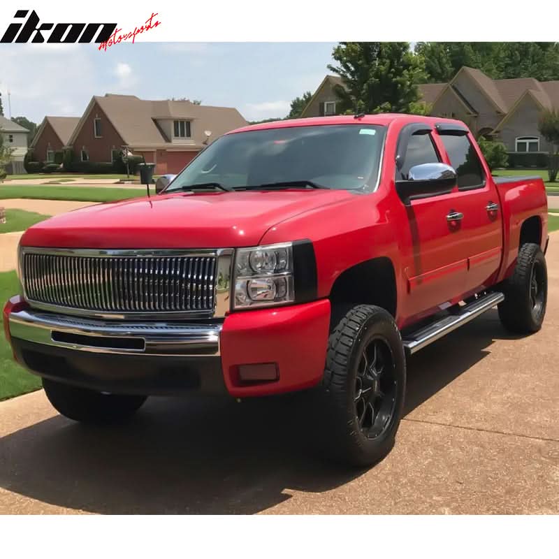 2007-2013 Chevy Silverado 1500 Front Vertical Hood Grille Chrome ABS