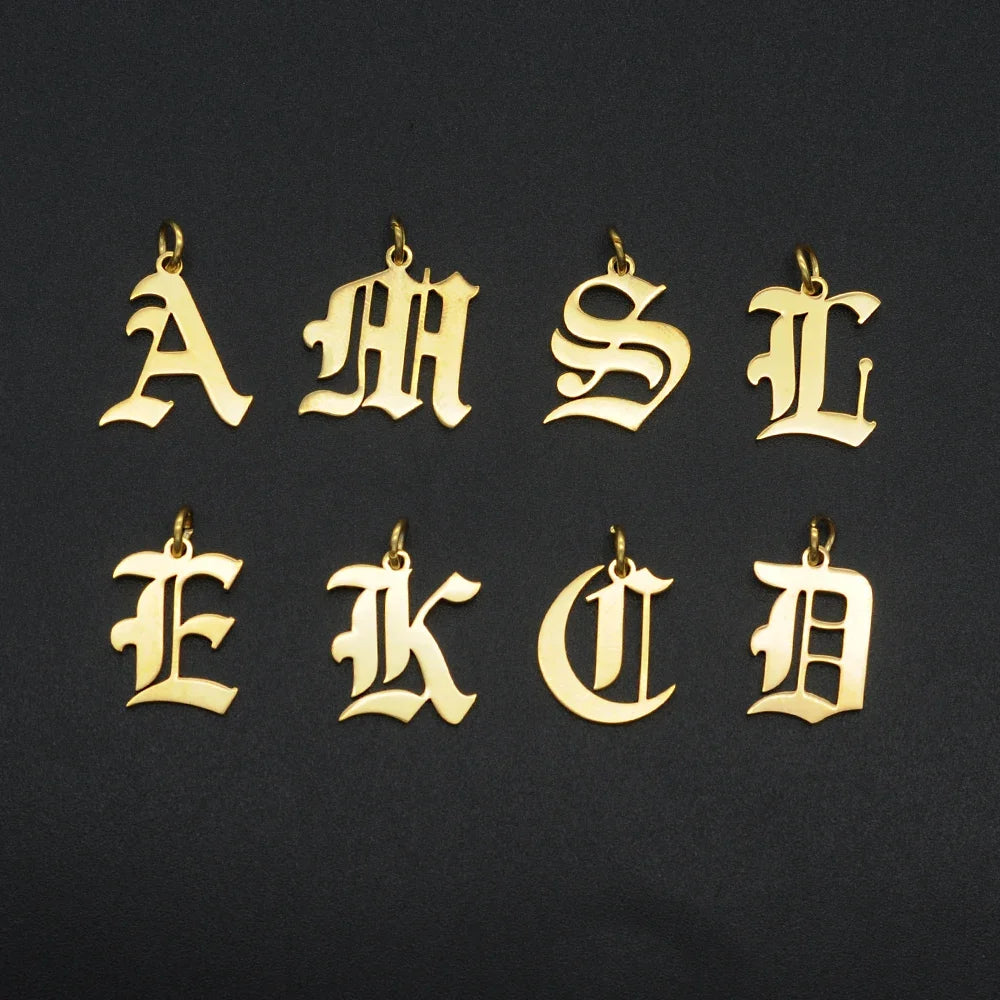 316 Stainless Steel Old English Letter Charms | DIY Alphabet Jewelry Findings for Bracelets and Necklaces