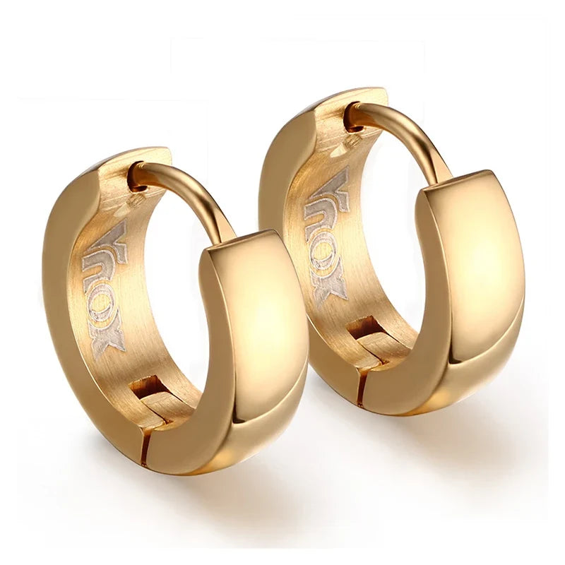 Rock Punk Huggie Earrings | Stainless Steel Unique Small Hoop Earrings for Men and Women