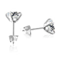 Crystal Round Stud Earrings for Men | Surgical Steel Screw Back Earrings