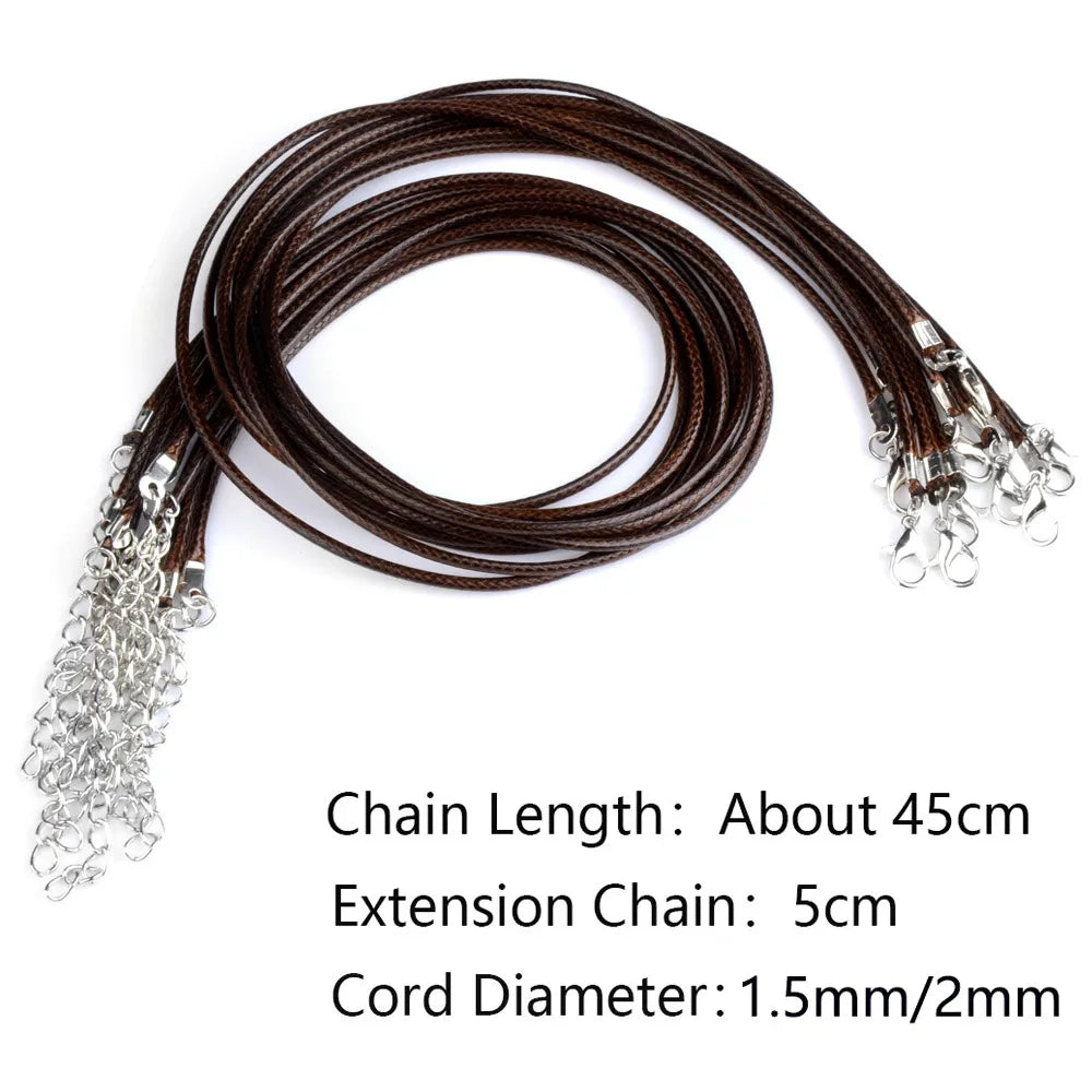 Leather Cord Necklace Kit 45cm + 5cm Extender | Jewelry Making Findings