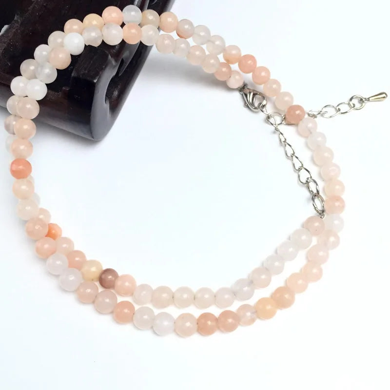 4mm Natural Stone Beaded Necklace and Bracelet Set | Tiger Eye Tourmaline Amazonite Agates Crystal Quartz