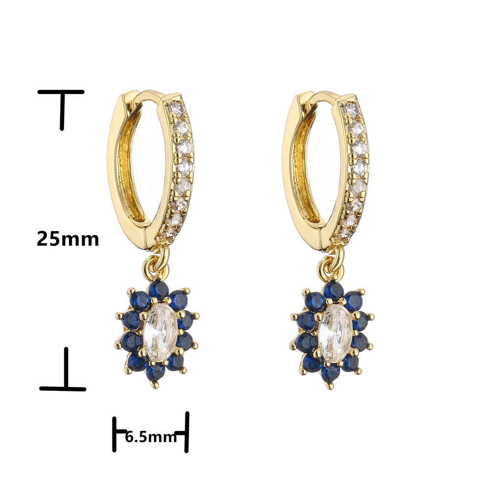 Cubic Zirconia Hoop Earrings | Classic Dazzling Stud Earrings for Women