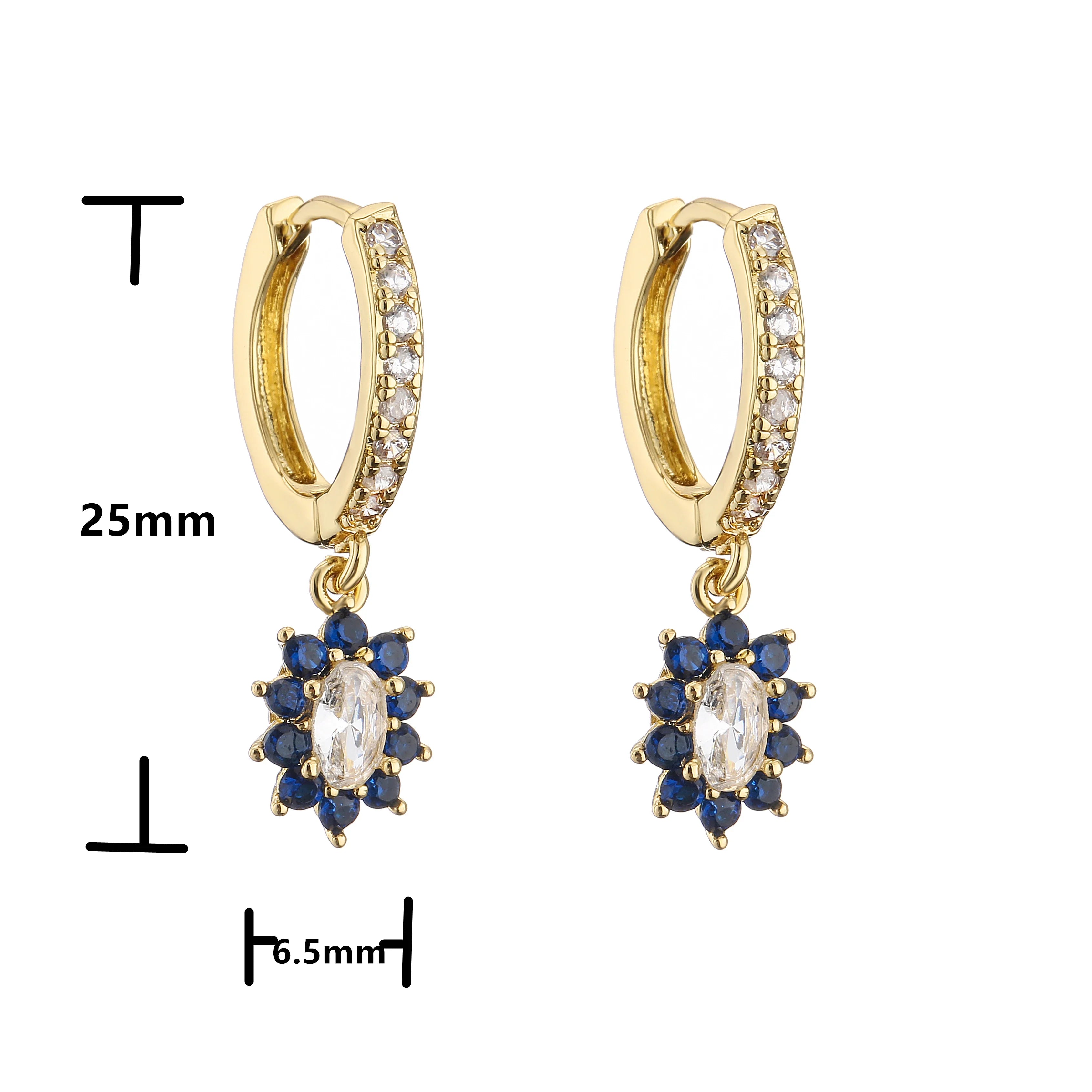 Cubic Zirconia Hoop Earrings | Classic Dazzling Stud Earrings for Women