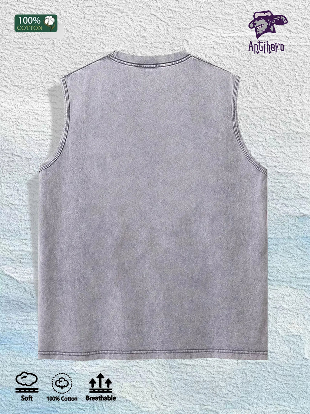 Charlie Don't Surf Graphic Washed Vest US Warehouse 3 Colors Cotton Tank