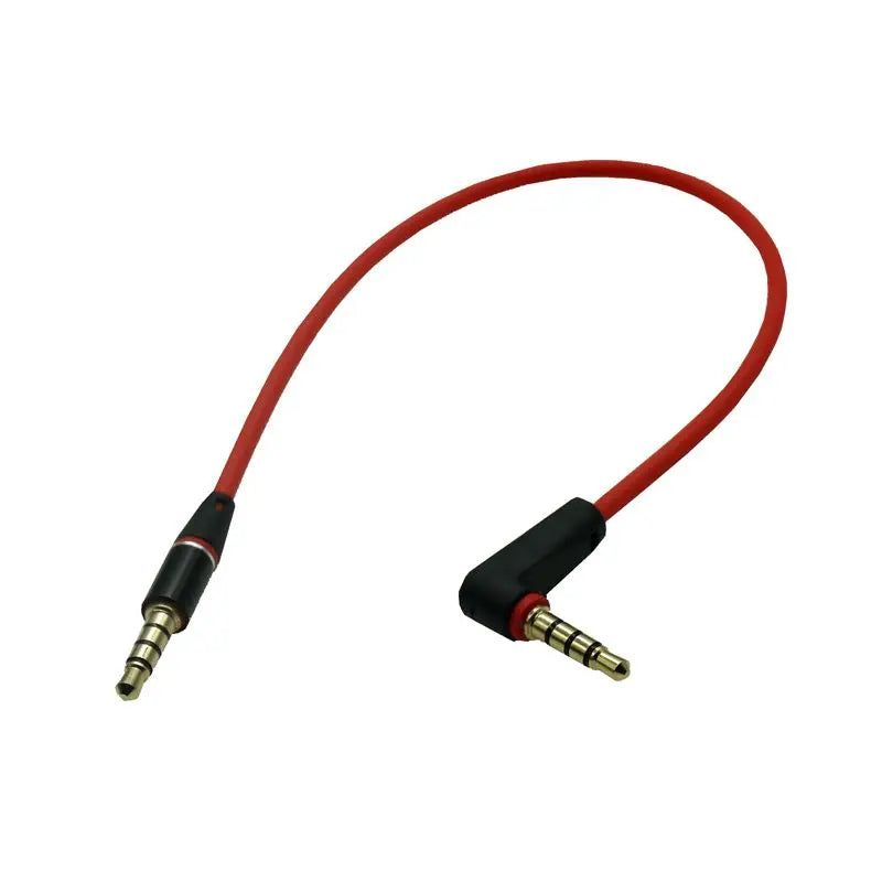 3.5mm Right Angle AUX Cable | 4 Pole Male to Male Audio Cord
