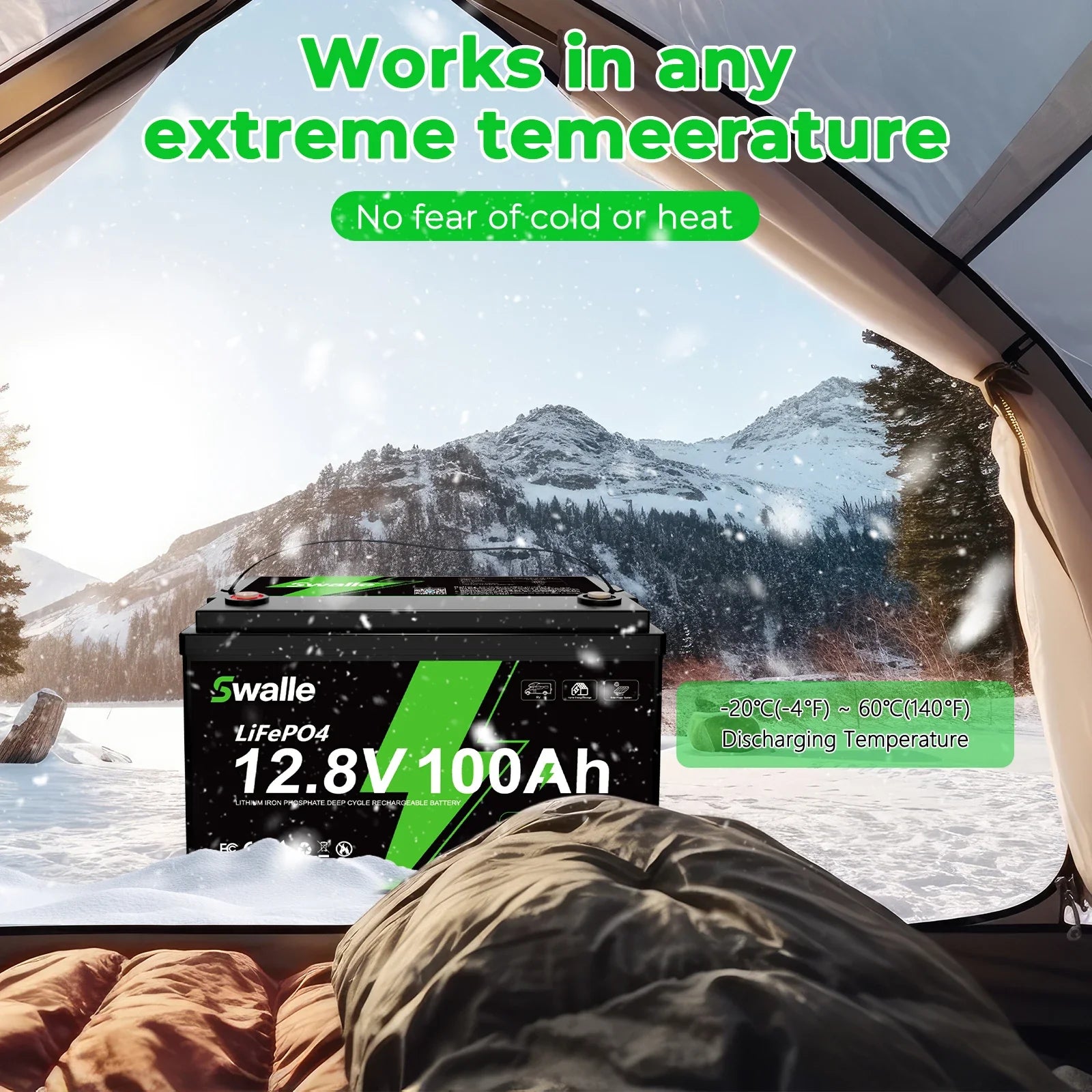 EU Warehouse Wholesale LiFePo4 Battery 12V 50AH 100Ah 200Ah 400Ah Bluetooth IP65 Waterproof Heating Balance Solar Battery