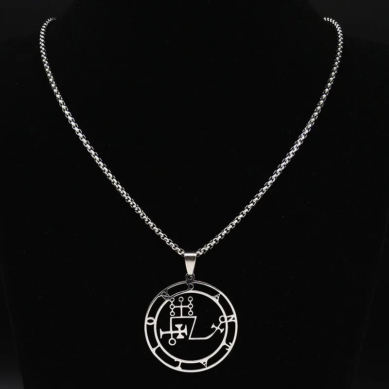 Dantalion Seal Stainless Steel Necklace | Silver Sigil Pendant Jewelry