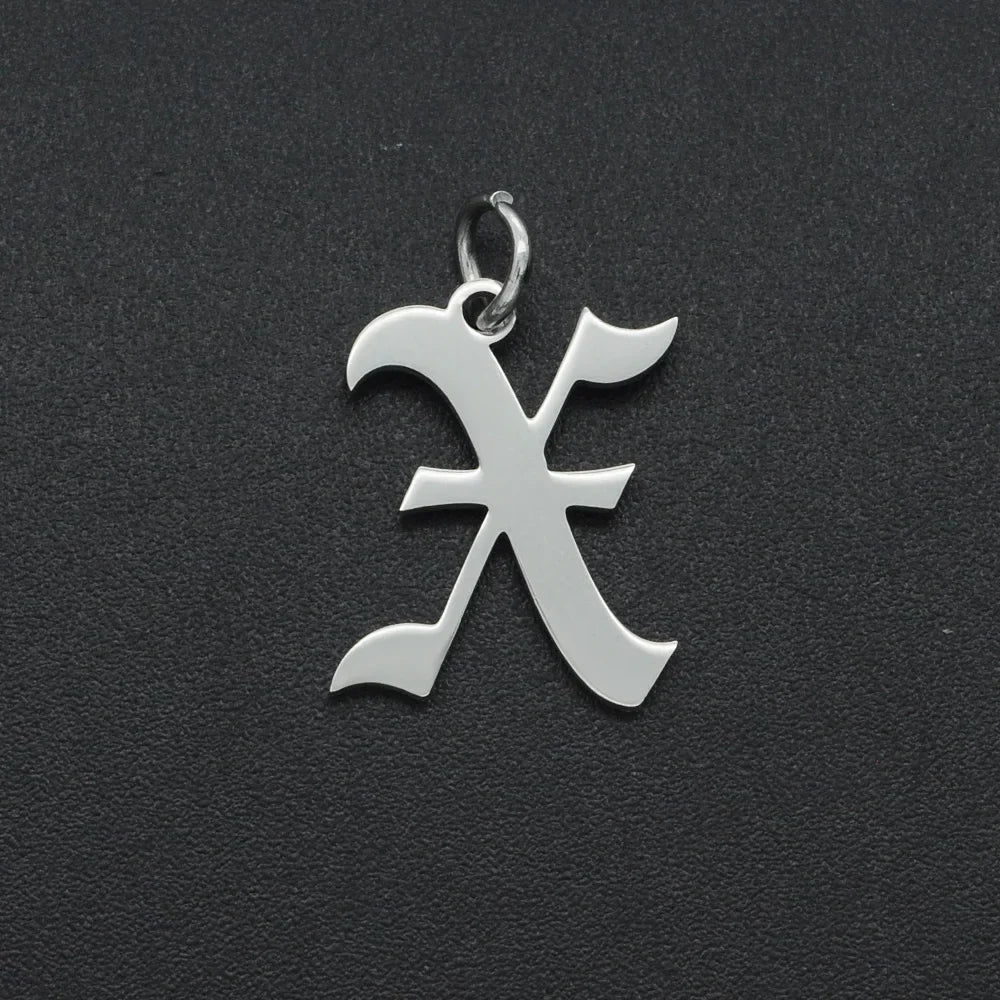 316 Stainless Steel Old English Letter Charms | DIY Alphabet Jewelry Findings for Bracelets and Necklaces