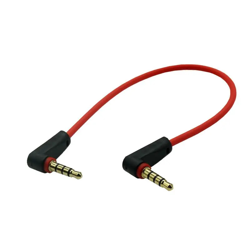 3.5mm Right Angle AUX Cable | 4 Pole Male to Male Audio Cord