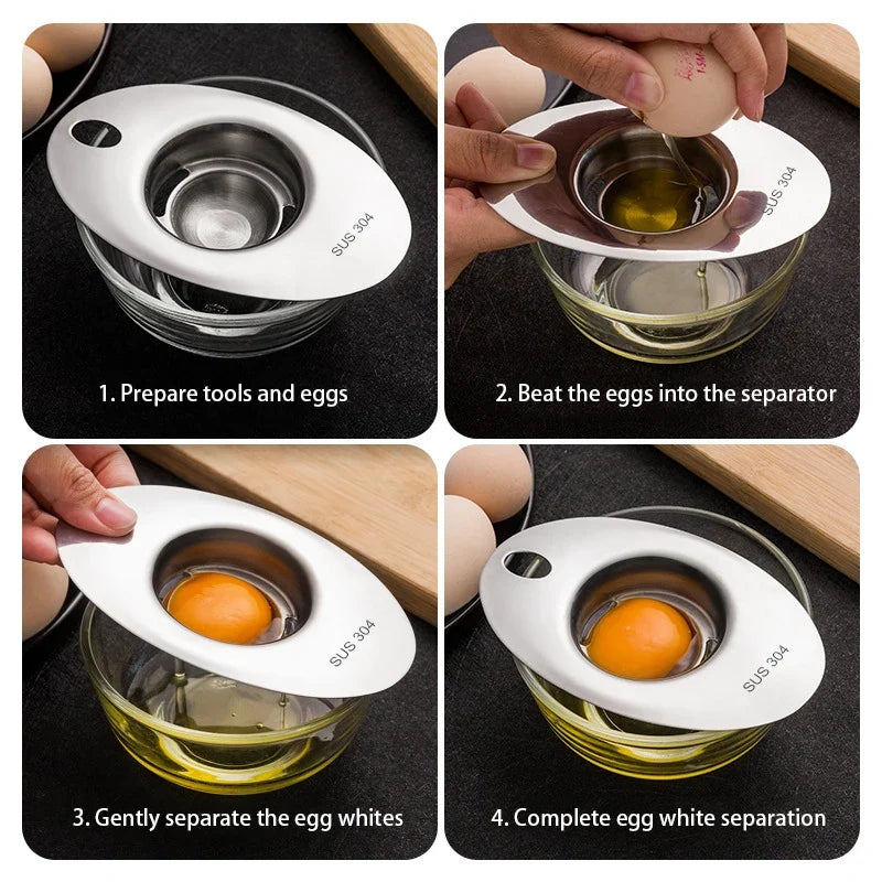 Stainless Steel Egg White Separator | Yolk Filter Funnel Spoon