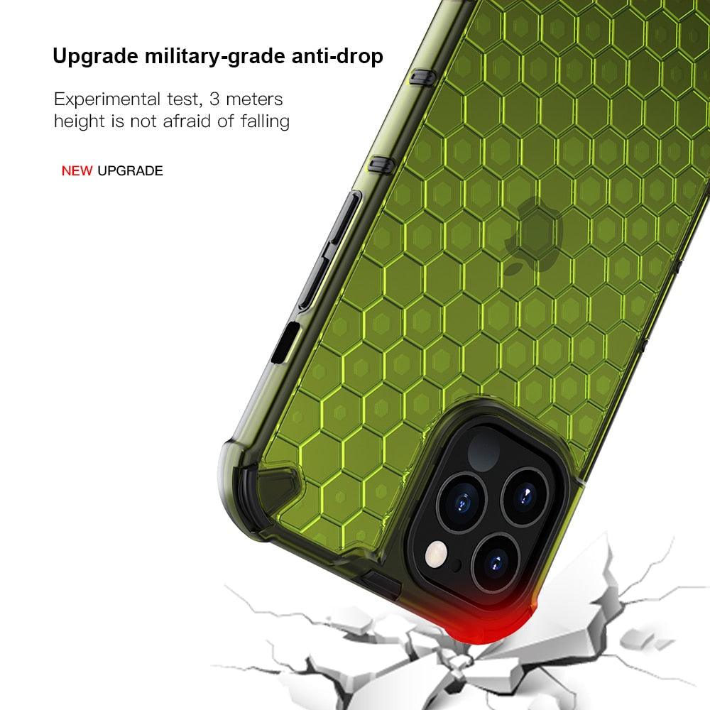 Ultra-Protective Phone Case Shockproof Case for iPhone 12 Mini 12 Pro 11 Pro Max 6s Plus Honeycomb Phone Cover for iPhone SE 7 8 XR XS Max Shock Absorption Protection Shockproof Soft Material Protective Case Suitable for iPhone