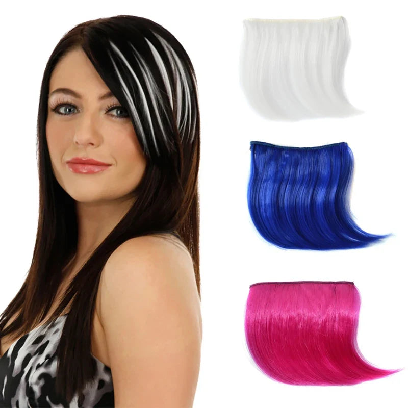 Colorful Clip In Bangs Hair Extensions | High Temperature Fiber Hair Pieces for Women