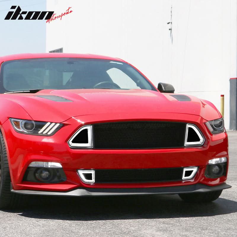 2015-2017 Ford Mustang Front Upper Grille W/White DRL Yellow Signal