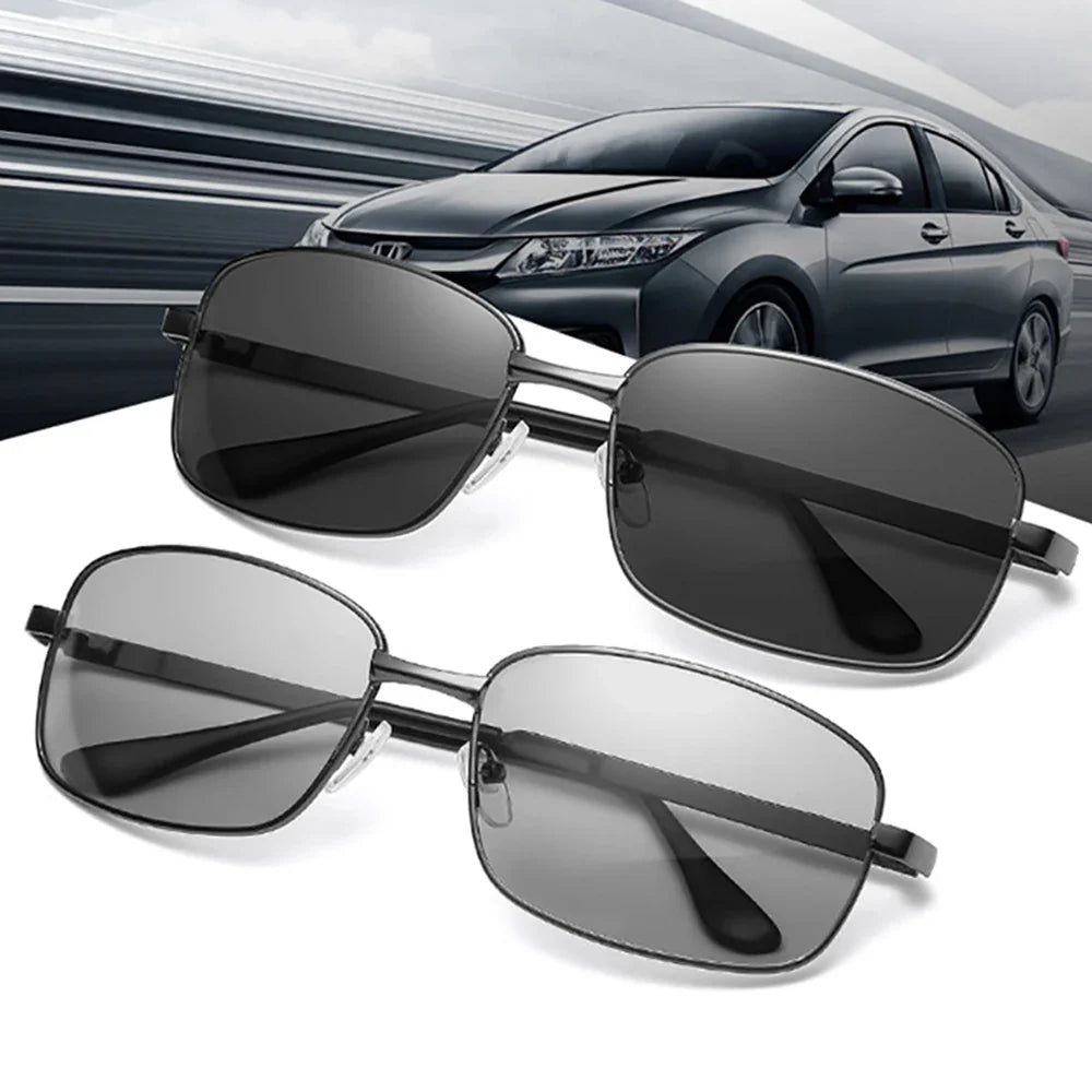 VIVIBEE Driving Rectangle Polarized Men Sunglasses Photochromic Fishing Women Car Driving UV400 Polarizing Male Sun Glasses