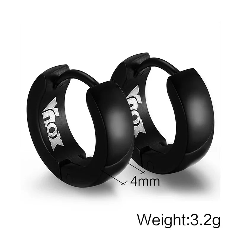 Rock Punk Huggie Earrings | Stainless Steel Unique Small Hoop Earrings for Men and Women