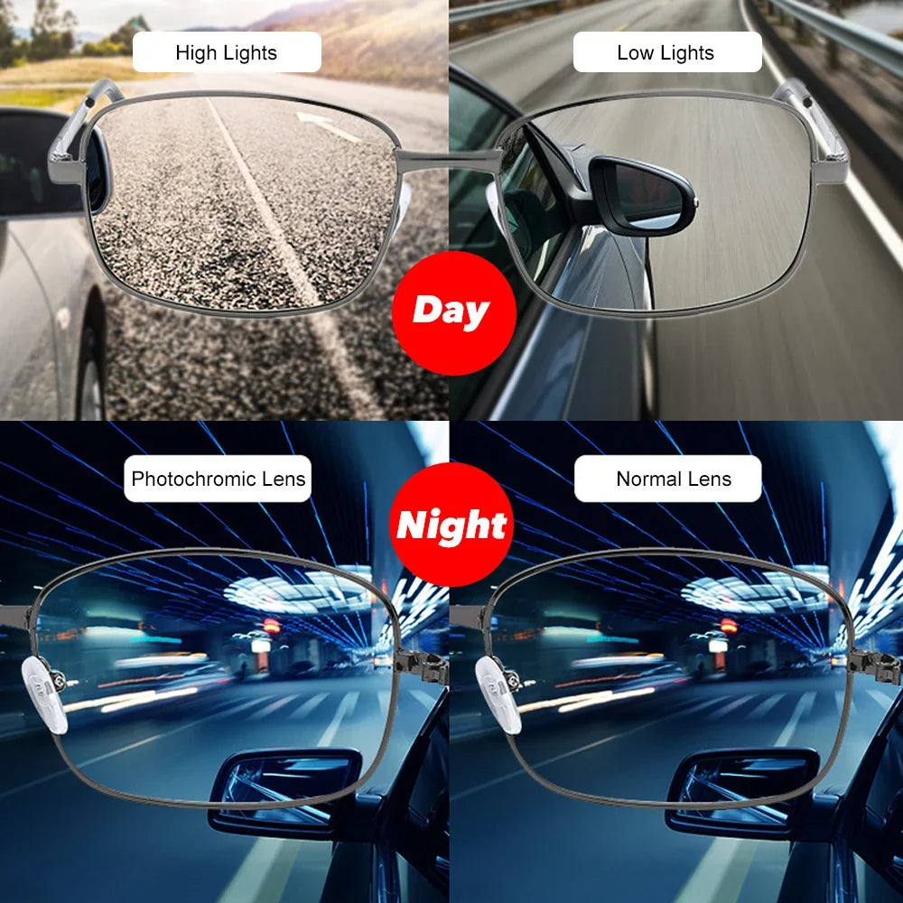 VIVIBEE Driving Rectangle Polarized Men Sunglasses Photochromic Fishing Women Car Driving UV400 Polarizing Male Sun Glasses
