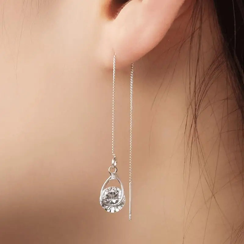 Silver Drop Tassel Earrings | Fashion Jewelry for Women