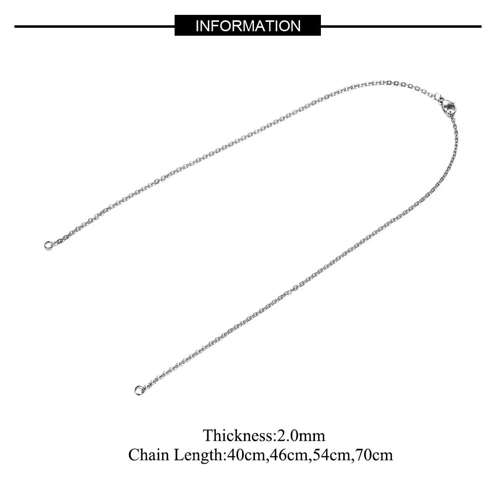 5pcs 2mm Cross Chain Necklaces for DIY Jewelry Making | 316 Stainless Steel Gold