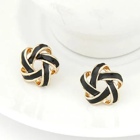 RAVIMOUR Enamel Stud Earrings | Fashion Gold Flower Star Earrings for Women