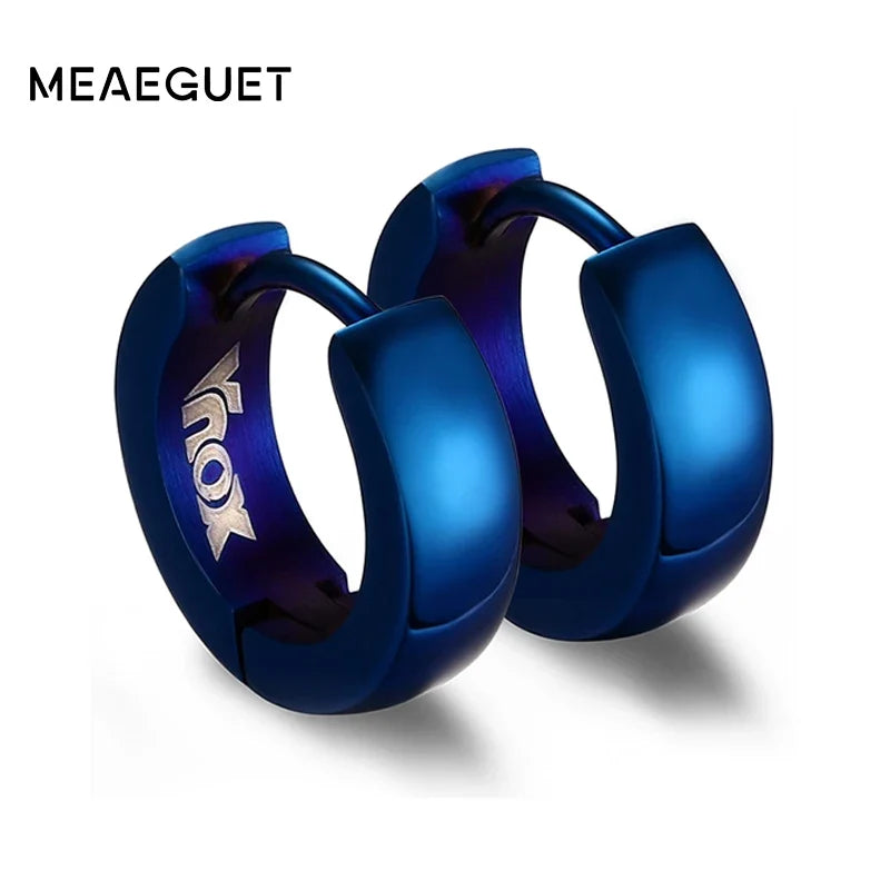 Rock Punk Huggie Earrings | Stainless Steel Unique Small Hoop Earrings for Men and Women