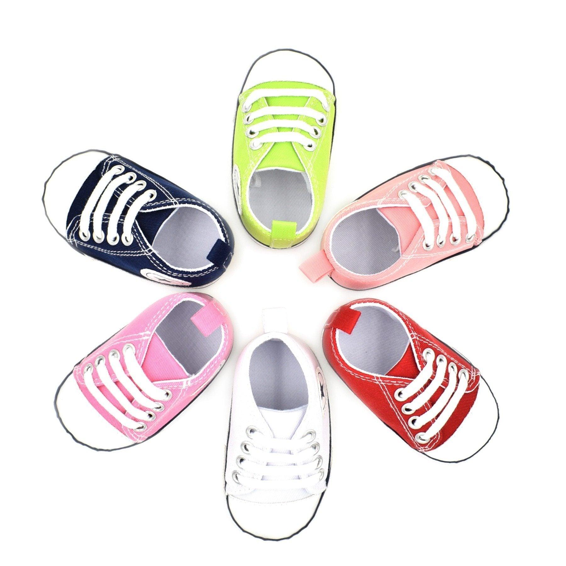 Classic Canvas Newborn Baby Boys Girls First Walkers Toddler Soft Sole Anti-slip Sneakers