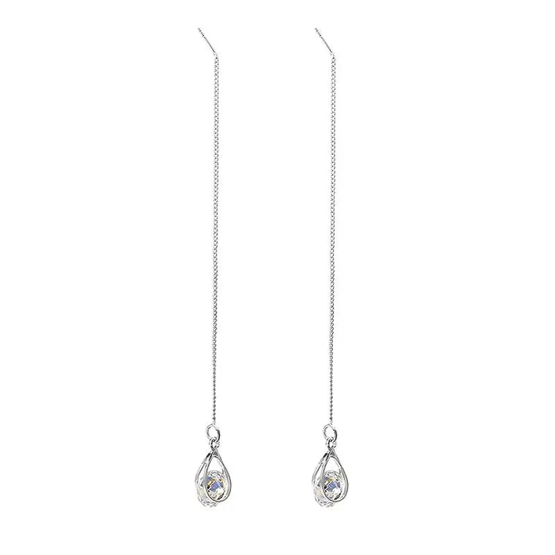 Silver Drop Tassel Earrings | Fashion Jewelry for Women