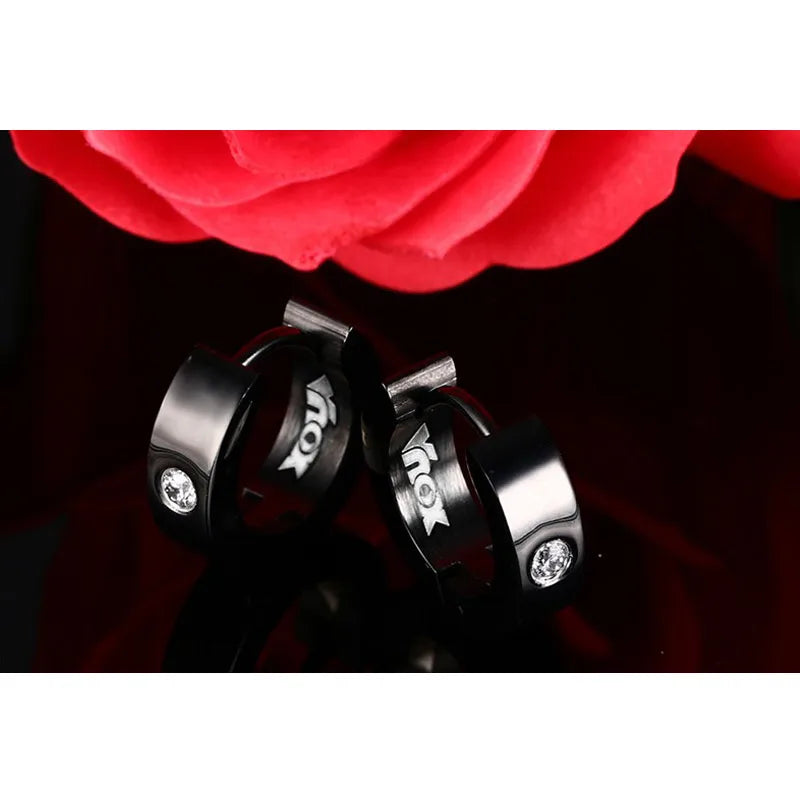 Stainless Steel Hoop Earrings for Women | Cubic Zirconia Huggie Ear Cuff