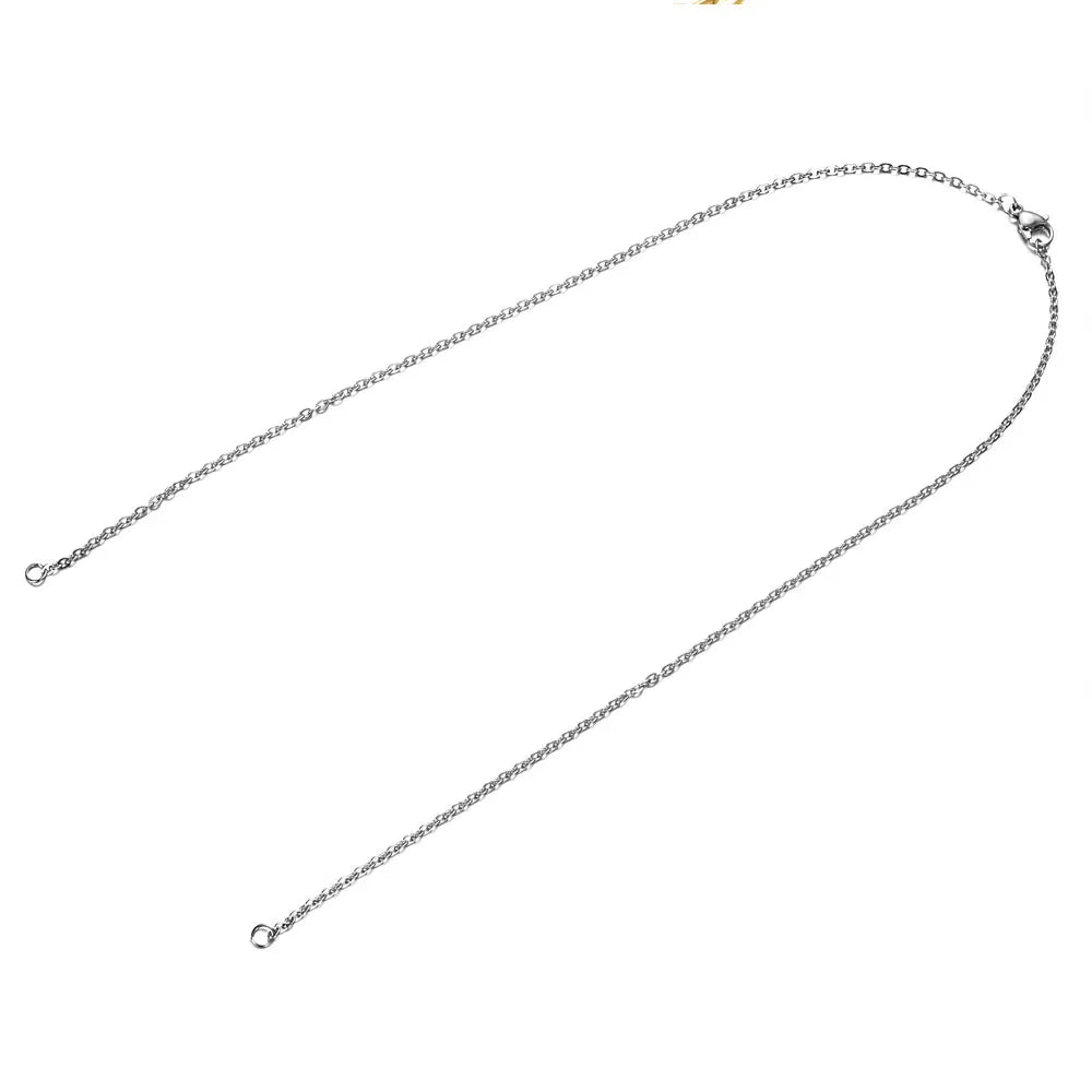 5pcs 2mm Cross Chain Necklaces for DIY Jewelry Making | 316 Stainless Steel Gold