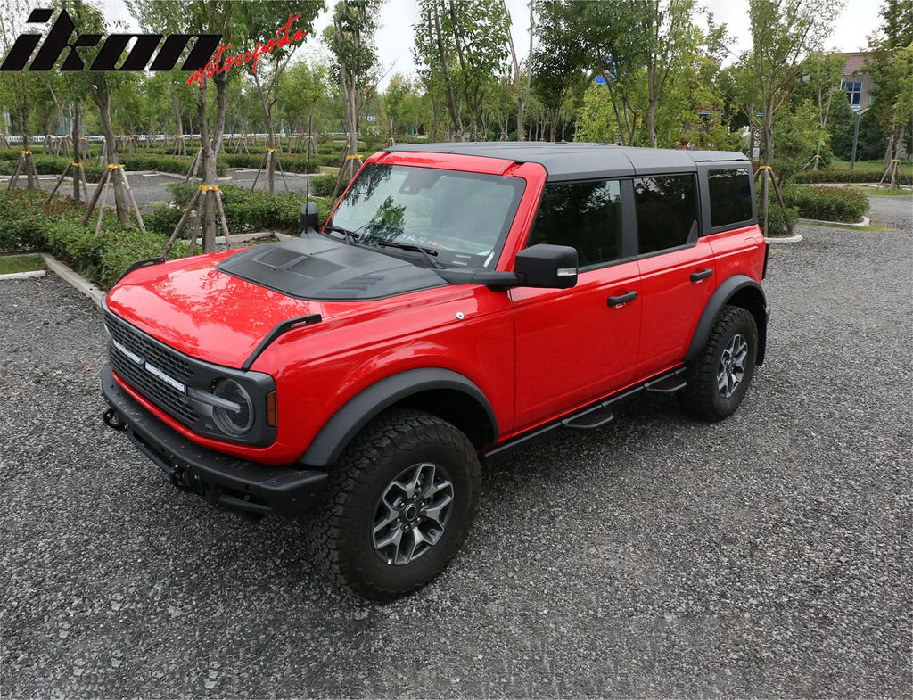 2021-2025 Ford Bronco Sanded Black Front Hood Bonnet Cover Trim ABS