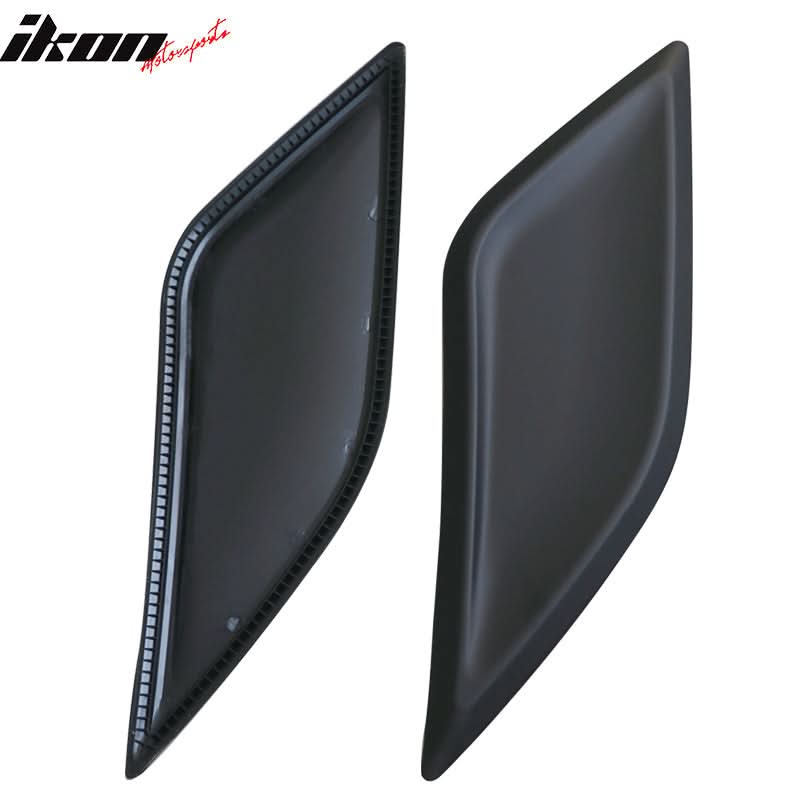 2016-2020 Honda Civic 10th Gen V1 Black Front Hood Scoop Vents ABS 2PC