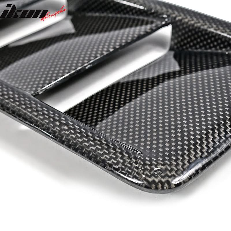 Universal Fitment Air Flow Hood Vent Scoop Bonnet Cover 2PC 20x5in CF