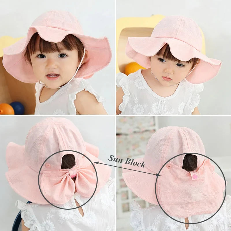Princess Baby Bucket Hat for Girls | Big Bow Summer Sun Hat