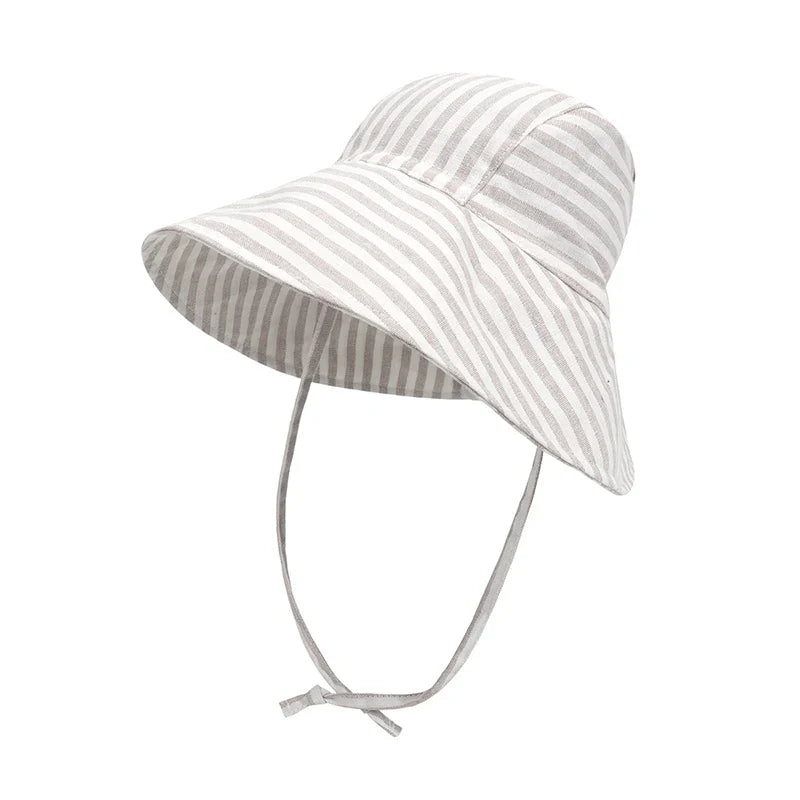 Big Brim Baby Sun Hat | Cotton Linen Kids Bucket Hat for Girls Boys