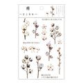 Yoofun Daisy Clover Babysbreath Fern Transparent PET Stickers | Floral Plant Sticker Set for Scrapbooking and DIY Crafts