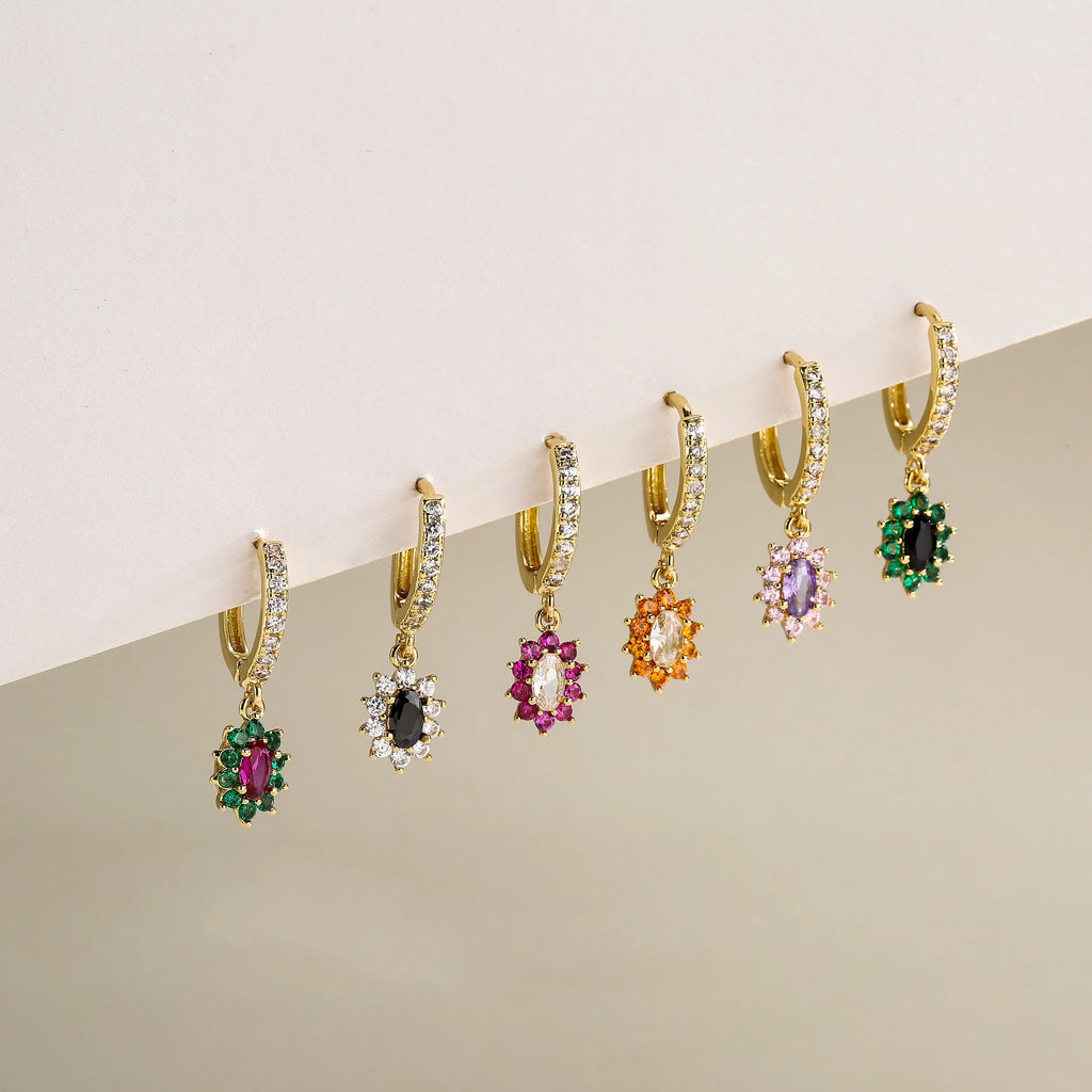 Cubic Zirconia Hoop Earrings | Classic Dazzling Stud Earrings for Women
