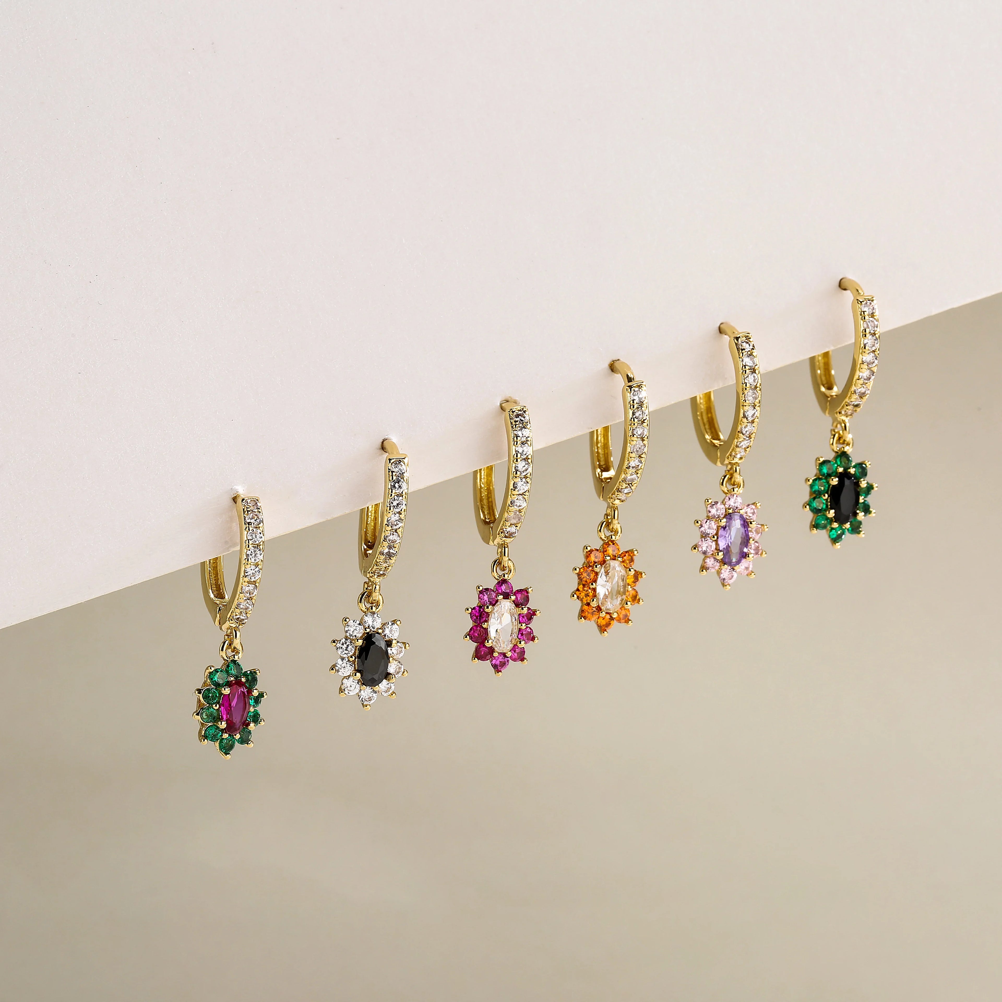Cubic Zirconia Hoop Earrings | Classic Dazzling Stud Earrings for Women