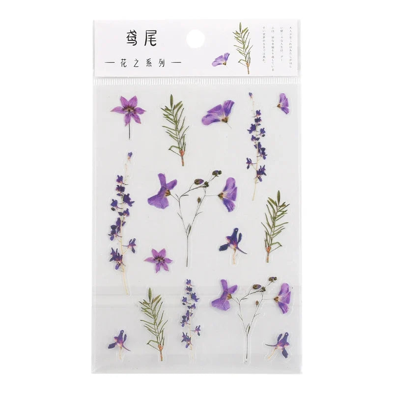 Yoofun Daisy Clover Babysbreath Fern Transparent PET Stickers | Floral Plant Sticker Set for Scrapbooking and DIY Crafts