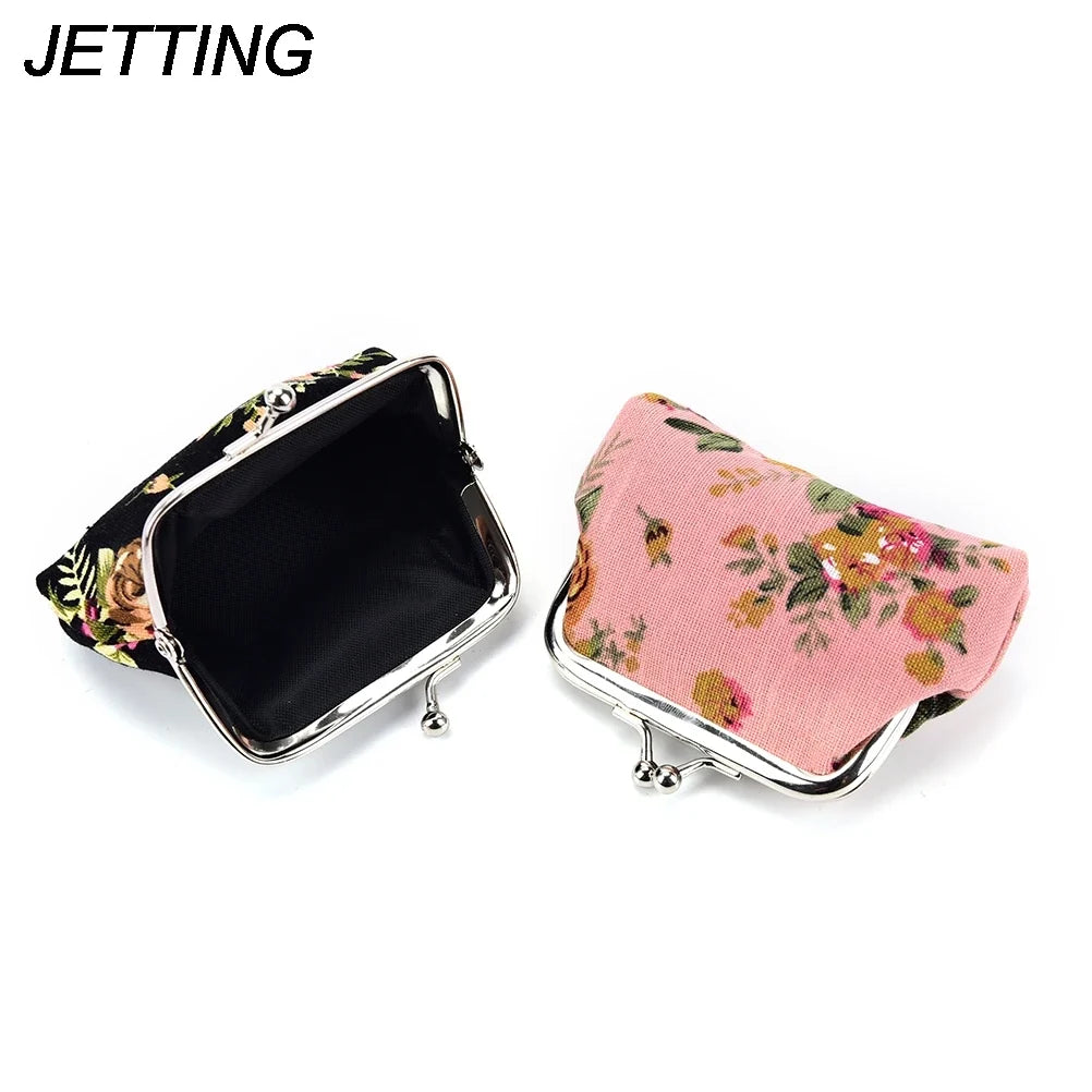 Canvas Mini Coin Purse Wallet | Floral Small Bag for Women and Girls