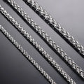 Stainless Steel Keel Link Chain Necklace | Braided Wheat Chain for Men Women