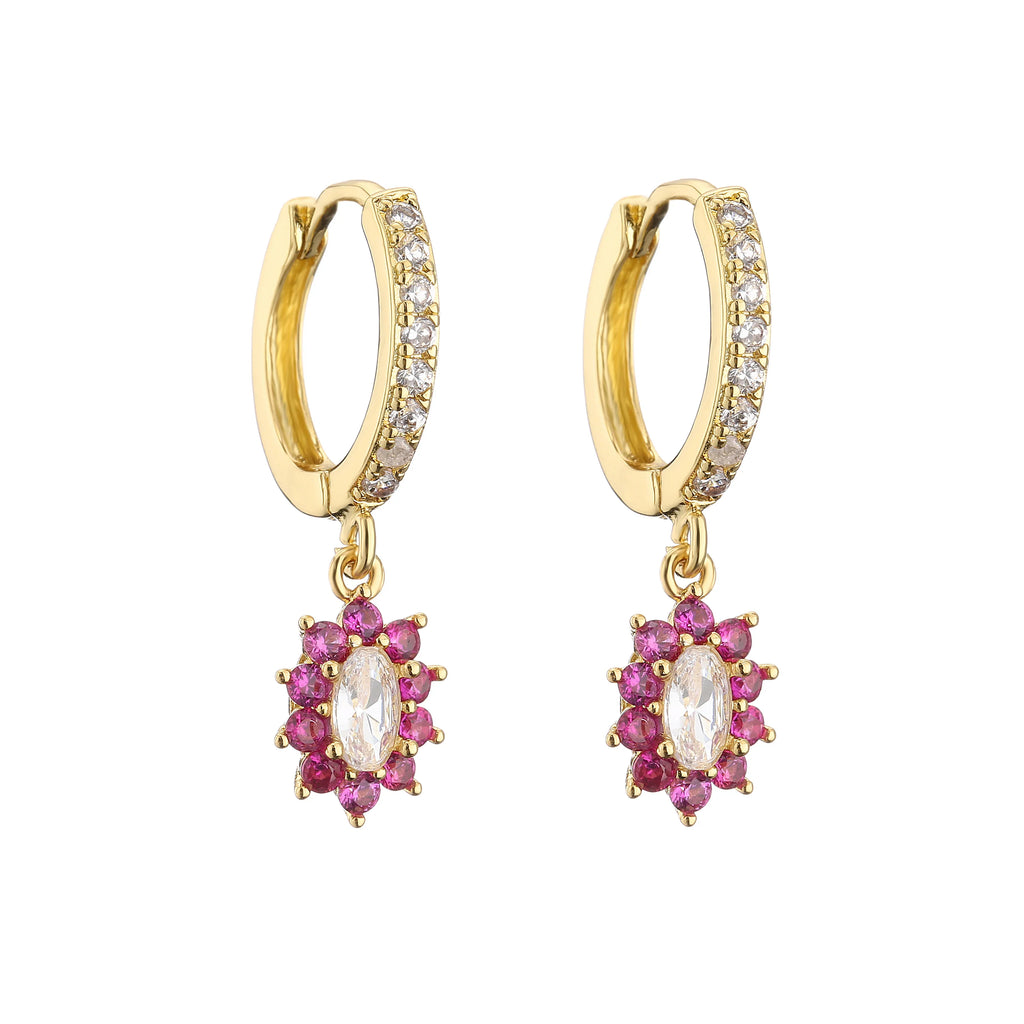 Cubic Zirconia Hoop Earrings | Classic Dazzling Stud Earrings for Women